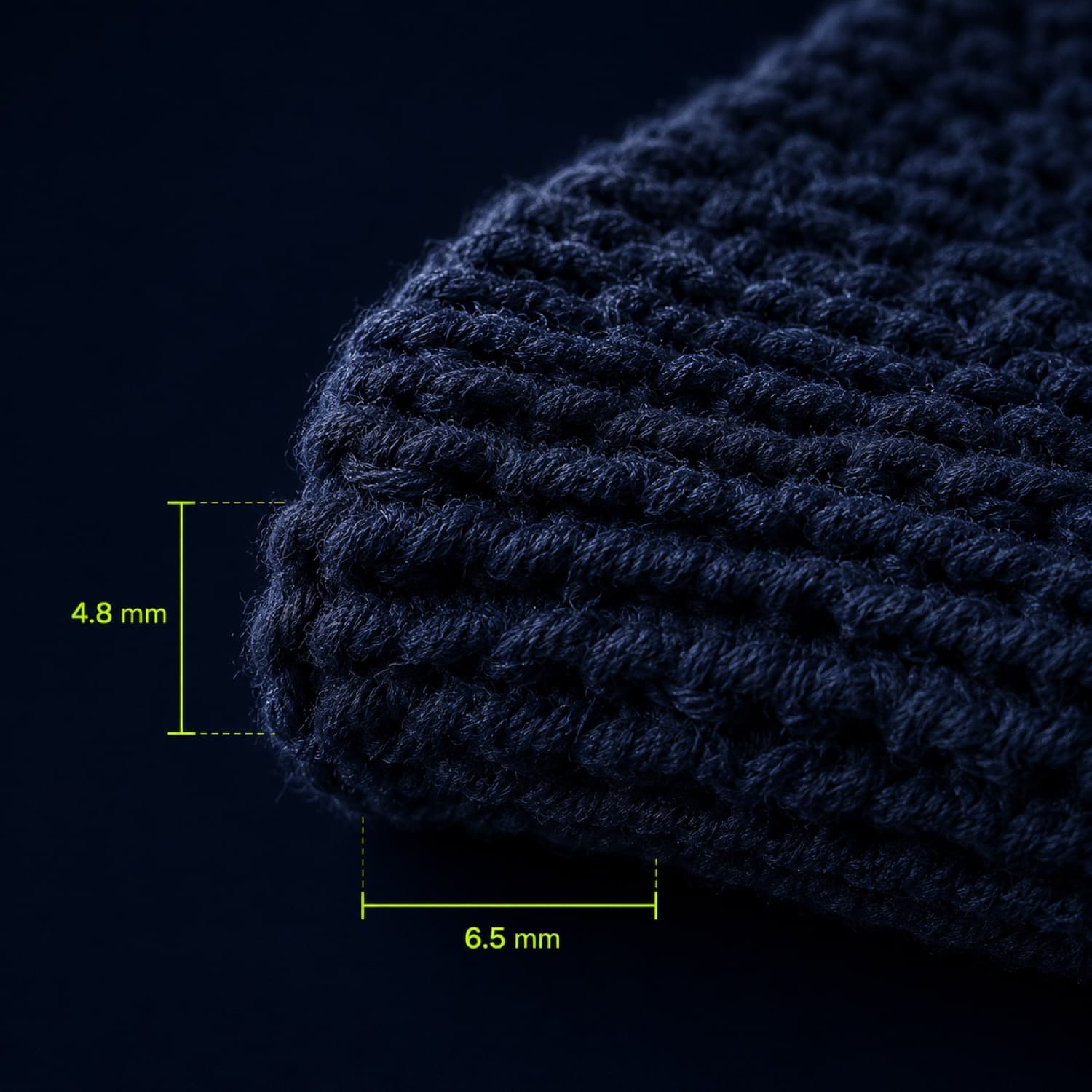 Macro of the heavy dense knit structure