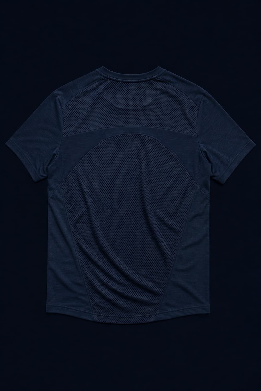 HIIT Tee Mesh laid flat, mesh back panel visible