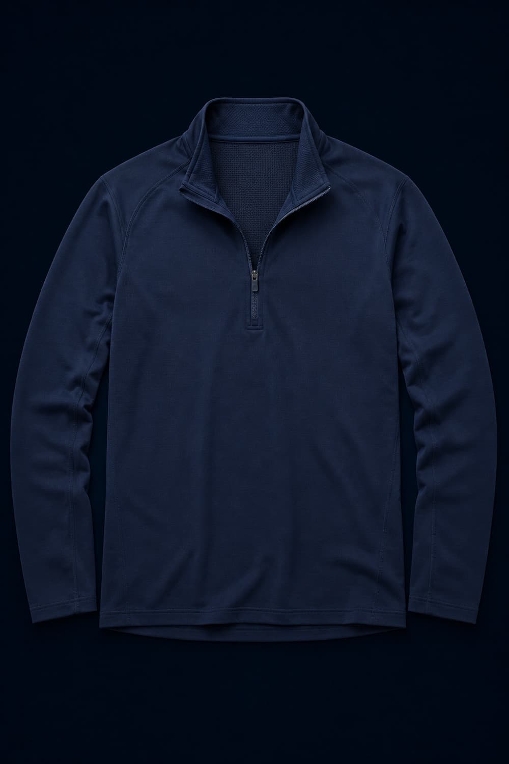 Zip Neck Mid laid flat, zip half open